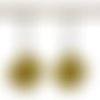 Boucles d'oreilles bronze et vinyle perforé jaune