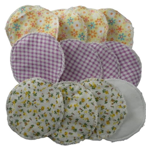 Lot de 12 coussinets d'allaitement lavables colorés