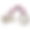Hochet de dentition tortue beige et fuchsia inspiration montessori
