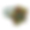 Bague bouton fleur en bois fleur turquoise