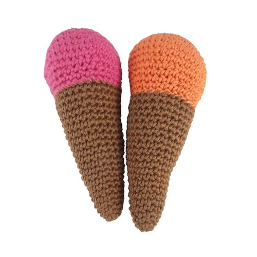Lot de 2 cornets de glace au crochet pour dinette