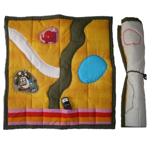 Tapis - circuit de voiture tout en tissu et transportable