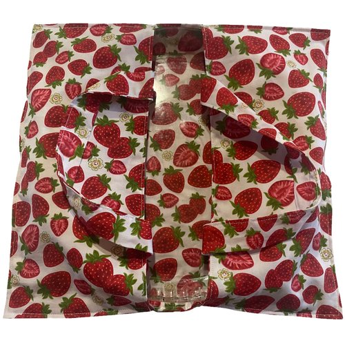 Sac à tarte blanc et rouge motif fraises