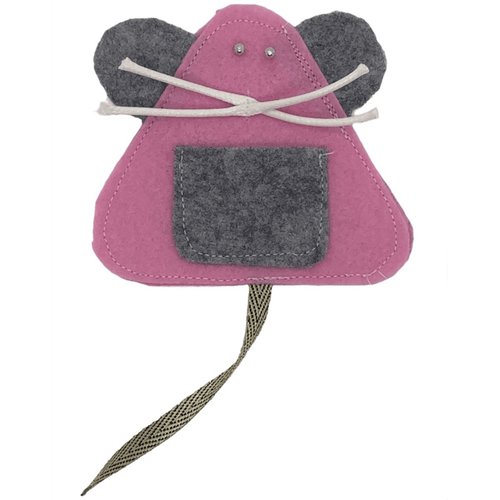 Pochette dent petite souris rose et grise