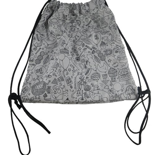 Sac à dos blanc et noir à personnaliser