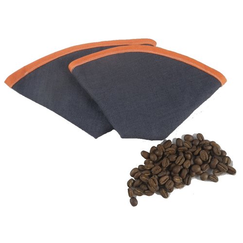 Lot de 2 filtres à café lavables gris et oranges