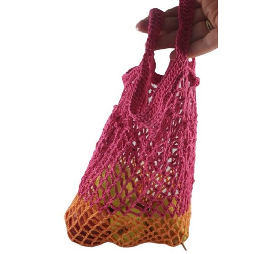 Filet à provisions orange et rose / sac à vrac