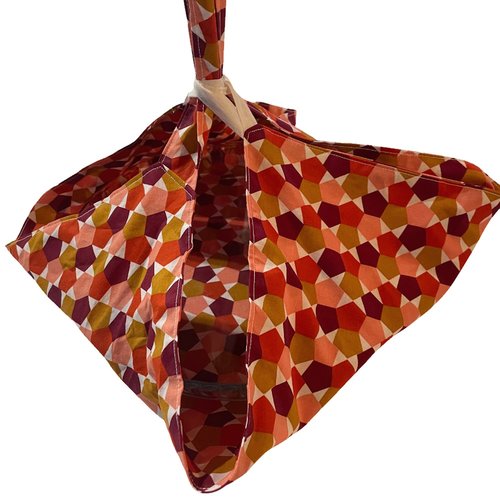 Sac à tarte motif géométrique tons orangés