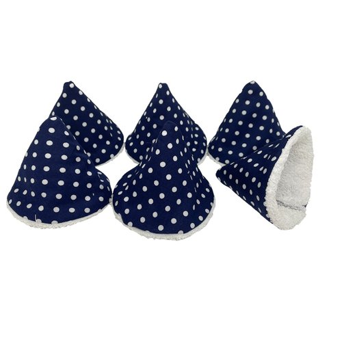 Lot de 6 tipis pare pipi bleus à pois