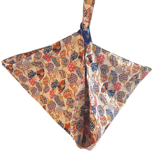 Sac à tarte éventails rouges et bleus