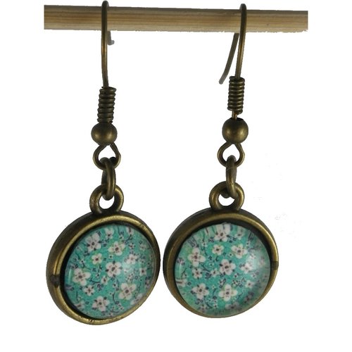 Boucles d'oreilles bleues petites fleurs