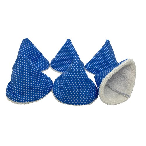 Lot de 6 tipis pare pipi bleus à pois