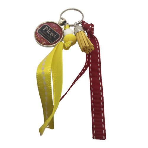 Porte clés rouge et jaune "merci pour cette année scolaire"