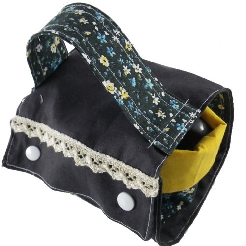 Mug bag liberty gris et jaune