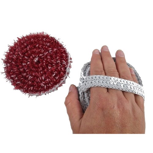 Éponge rouge et grise