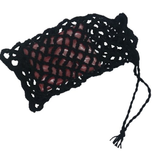 Etui noir au crochet pour savon ou shampoing solide