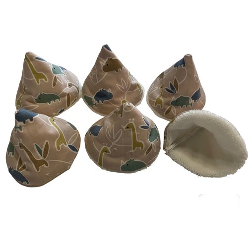 Lot de 6 tipis pare pipi beiges et dinosaures