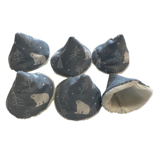 Lot de 6 tipis pare pipi bleu gris et ours polaires