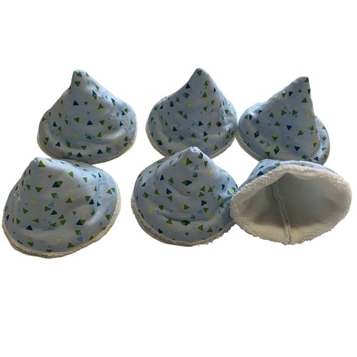 Lot de 6 tipis pare pipi bleus et petits triangles verts