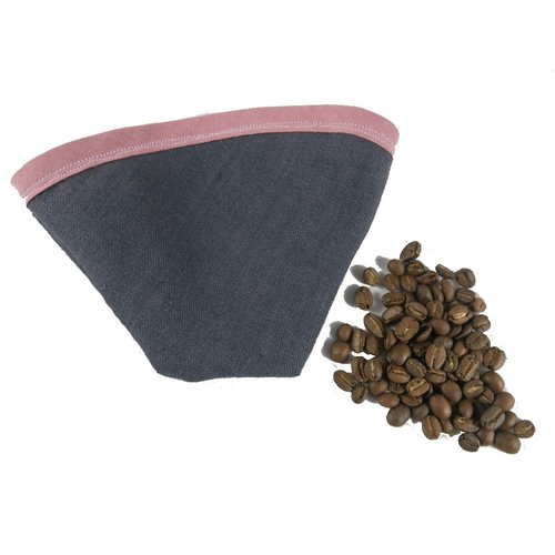 Filtre à café lavable gris et vieux rose