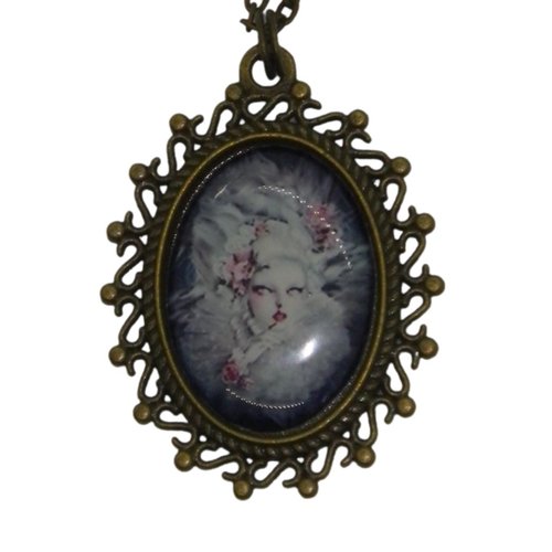 Collier / sautoir bronze et cabochon femme