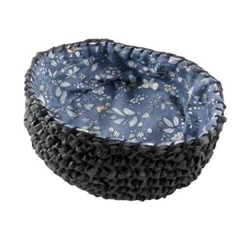 Corbeille champêtre grise et bleue