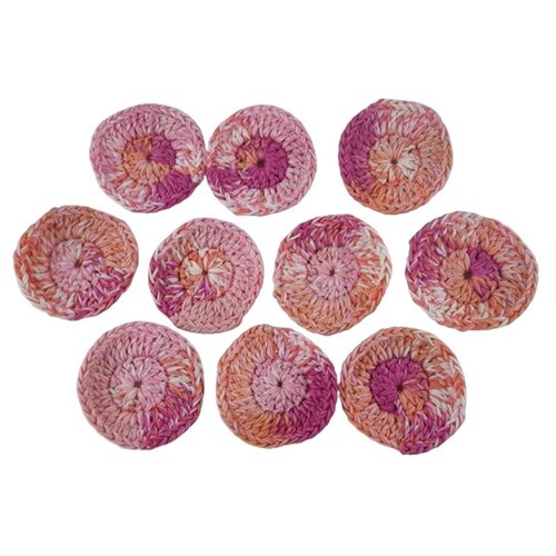 Cotons démaquillants lavables roses et oranges / lingettes démaquillantes