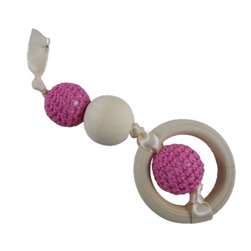 Hochet de dentition rose inspiration montessori