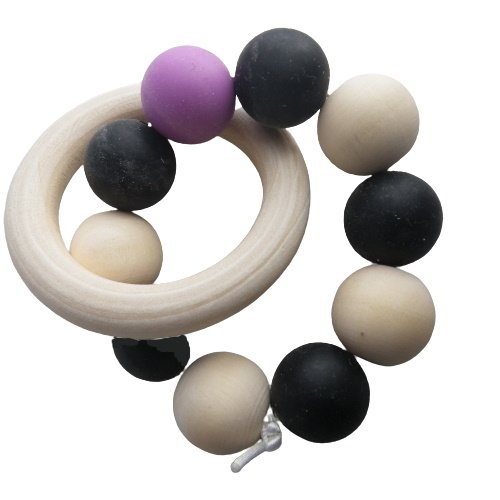 Anneau de dentition violet et noir inspiration montessori
