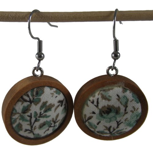 Boucles d'oreilles petites fleurs vertes