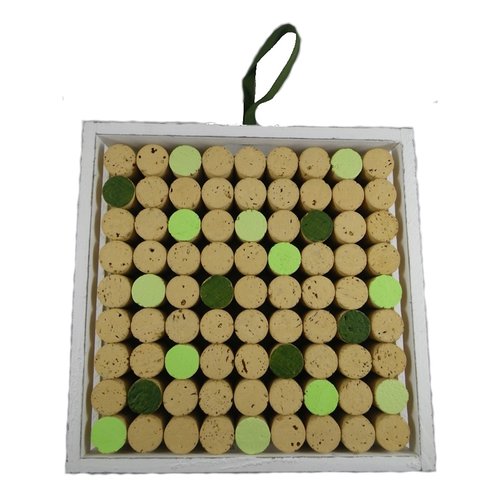 Tableau en liège décoratif vert et blanc