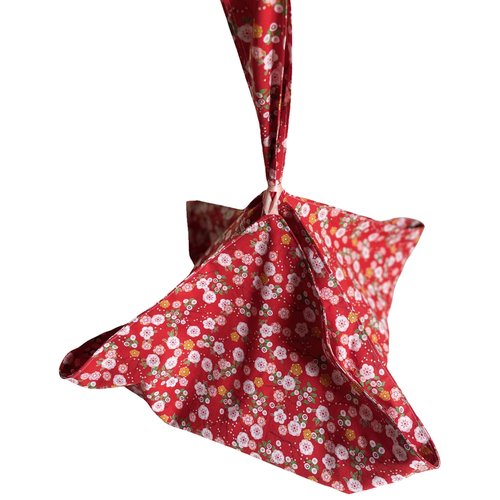 Sac à tarte rouge fleurs de cerisiers