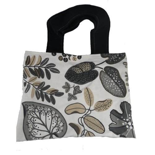 Grand sac cabas blanc, gris et beige