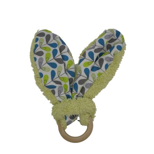 Anneau de dentition vert et feuilles oreilles inspiration montessori