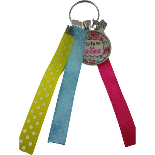 Porte clés multicolore "maîtresse qui déchire"