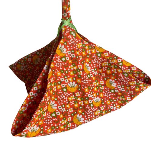 Sac à tarte orange et fleurs