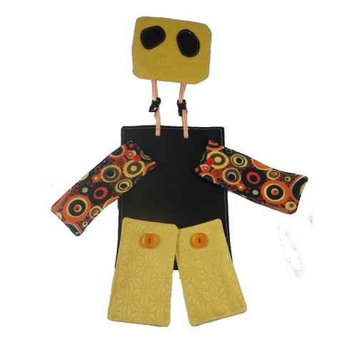 Bonhomme d'habillage jaune, orange et noir - montessori