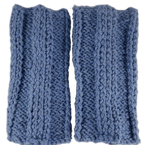 Guêtres / jambières bleues et fil argenté pour enfant