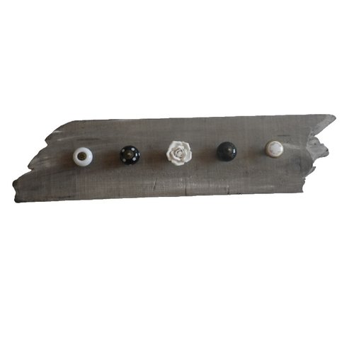 Support / porte manteau beige, noir et blanc
