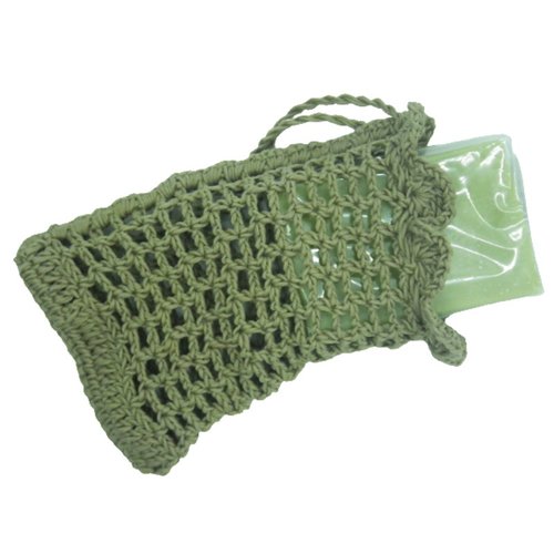 Etui vert au crochet pour savon ou shampoing solide