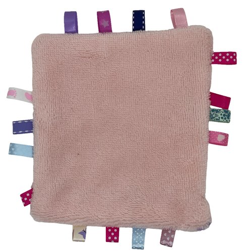 Doudou étiquettes rose