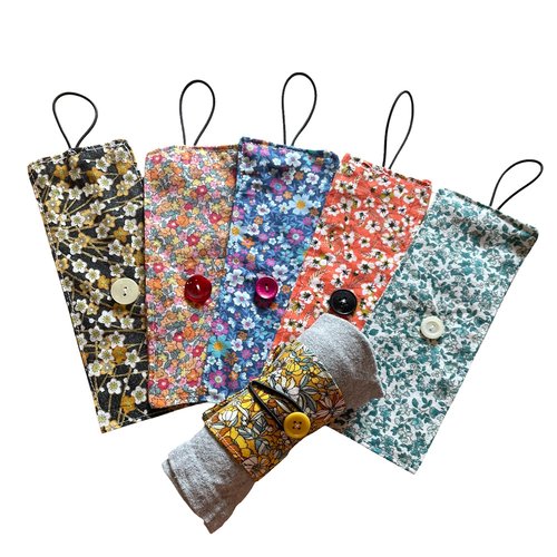 Lot de 6 ronds de serviettes fleuris