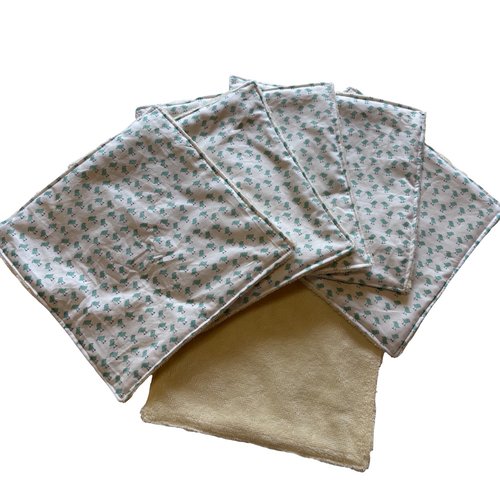 Essuie-tout lavable motif petits oiseaux verts