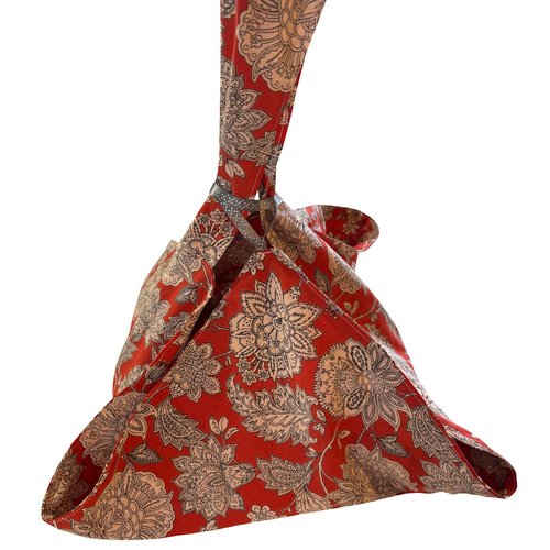 Sac à tartes rouge motif floral