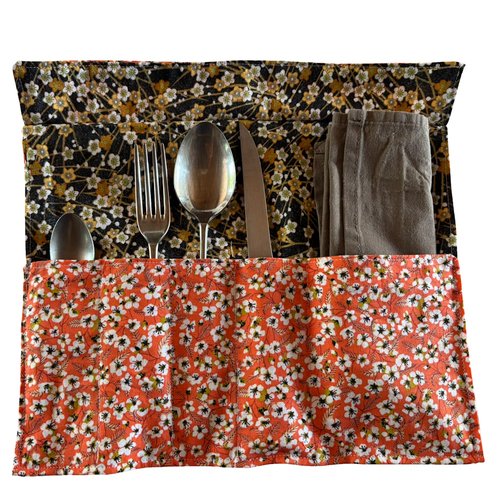 Pochette pour couverts et serviette