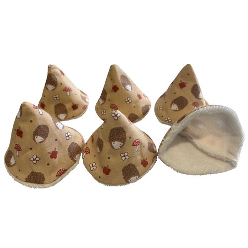 Lot de 6 tipis pare pipi beiges et hérissons