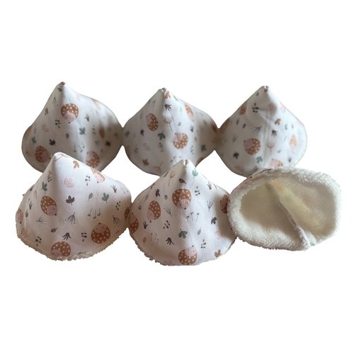Lot de 6 tipis pare pipi blancs et hérissons