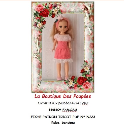 Fiche patron pdf tuto n223 vêtements tricot/ crochet poupée nancy famosa,