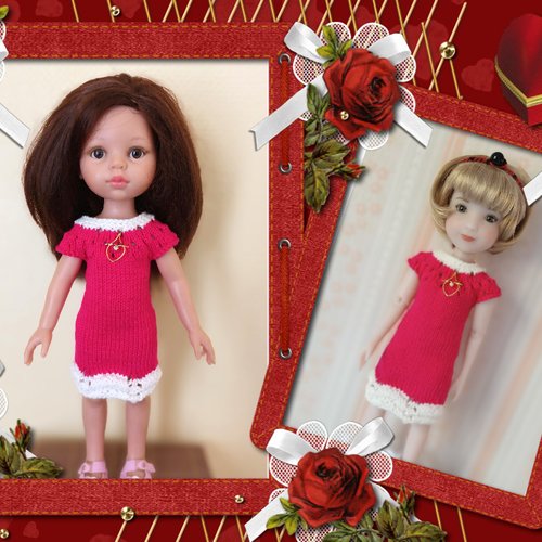Robe compatible  poupée de 32 cms paola reina et 30 cms  siblies de ruby red