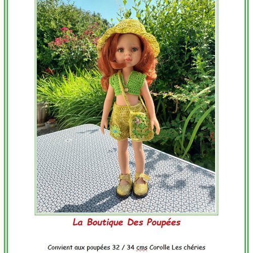 Fiche patron tuto n° lc119 tuto vêtements à confectionner au tricot  poupée paola reina